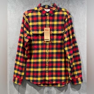 Fjallraven Skog Long Sleeve Plaid Flannel In True Red Men’s Medium NWT